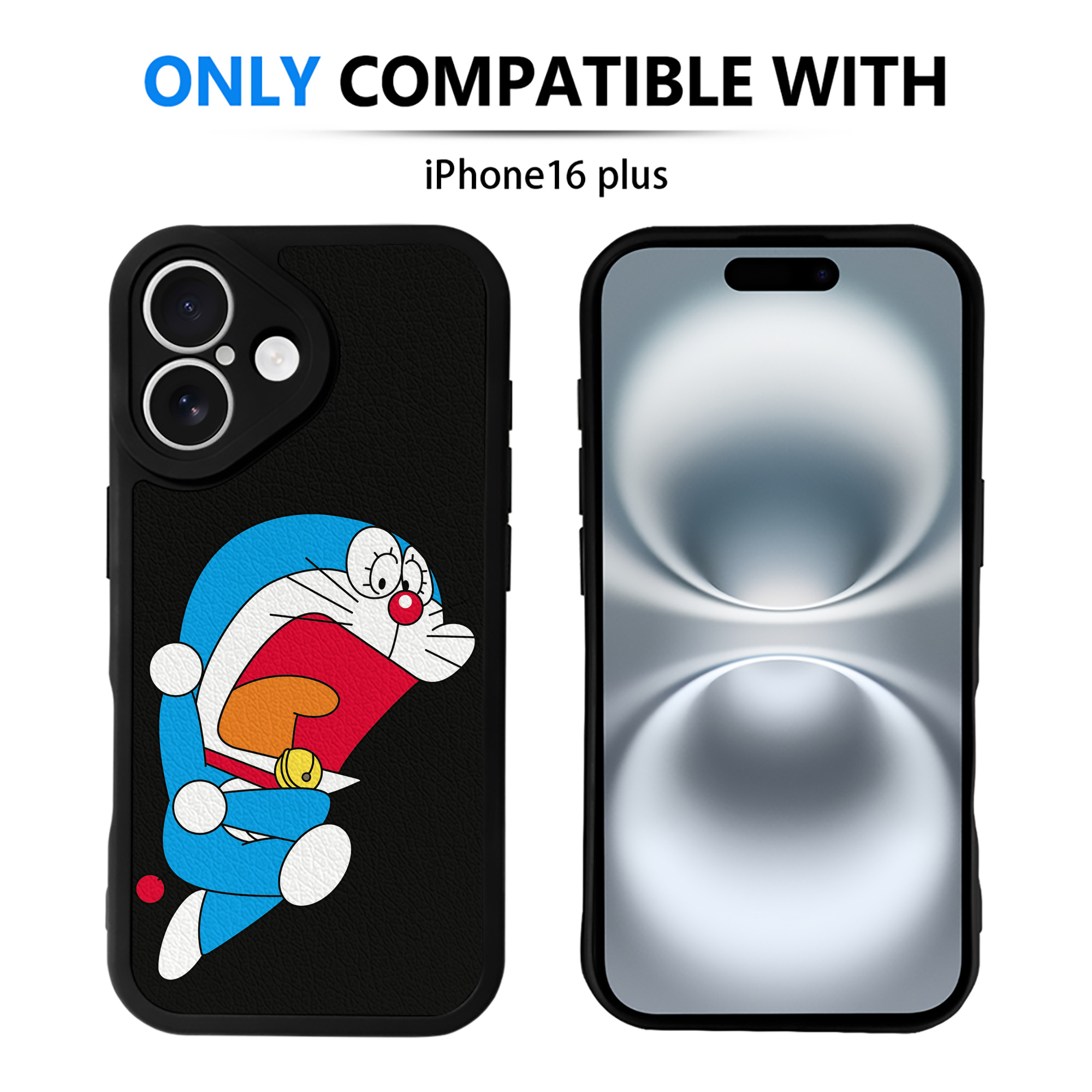 （画像用） ドラえもん Doraemon 【iPhone 16シリーズ対応】シリコンスマホケース（レザー調） 材質：シリコン